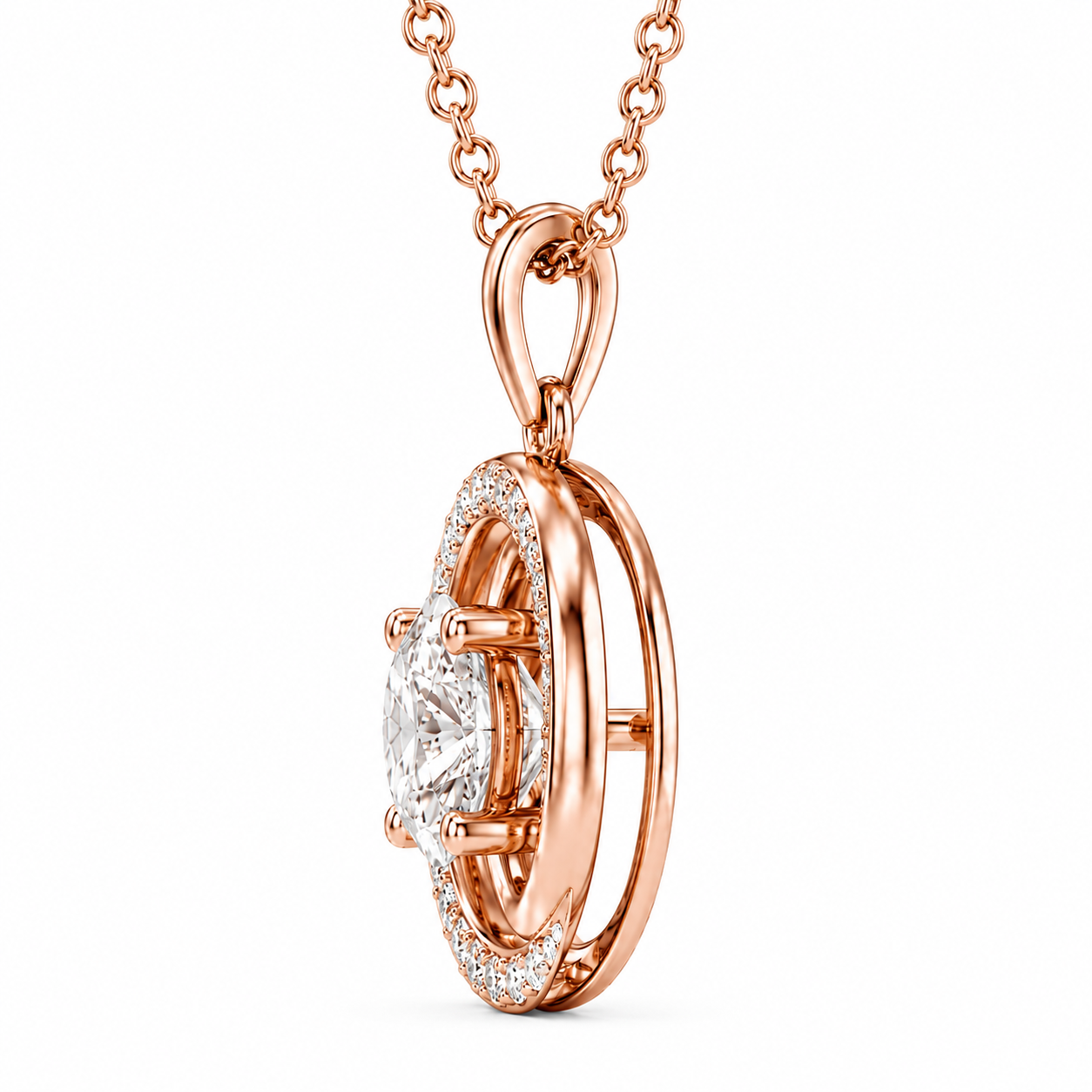 Venoré Privé - Round Cut Lab Grown Diamond Pendant with Chain ✧ 1–4 Carat