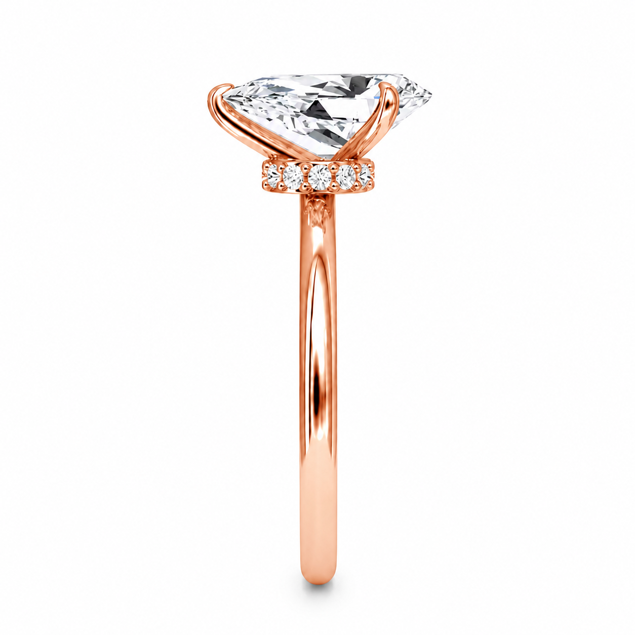 Pear Cut Vield Halo Lab Grown Diamond Ring ✧ 1-4 Carat