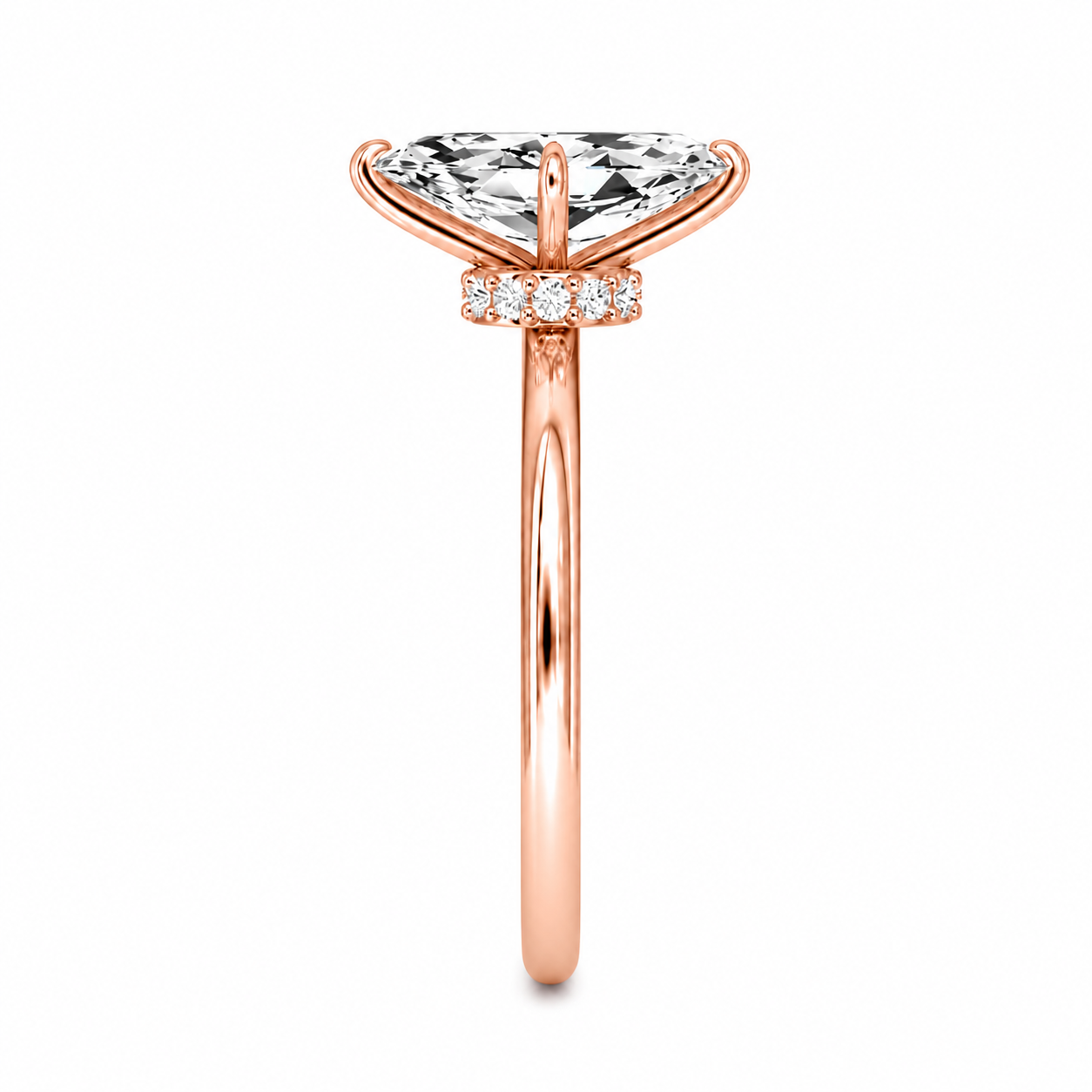 Marquise Cut Vield Halo Lab Grown Diamond Ring ✧ 1-4 Carat