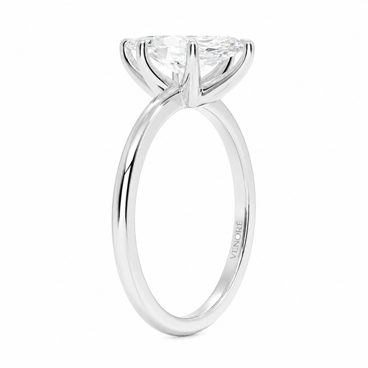 Marquise Cut Solitaire Lab Grown Diamond Ring ✧ 1-4 Carat