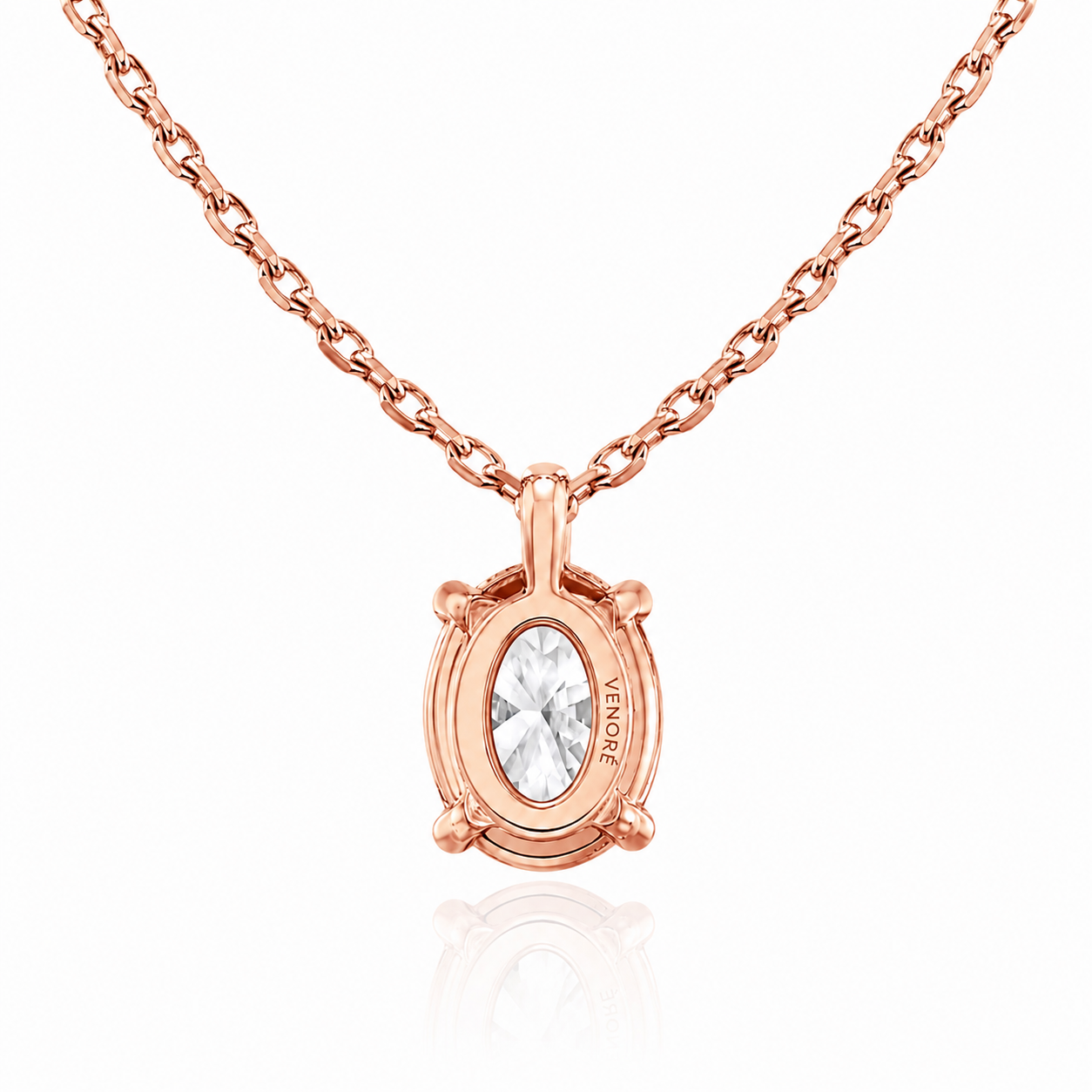 Oval Cut Solitaire Lab Grown Diamond Pendant With Chain ✧ 1-4 Carat