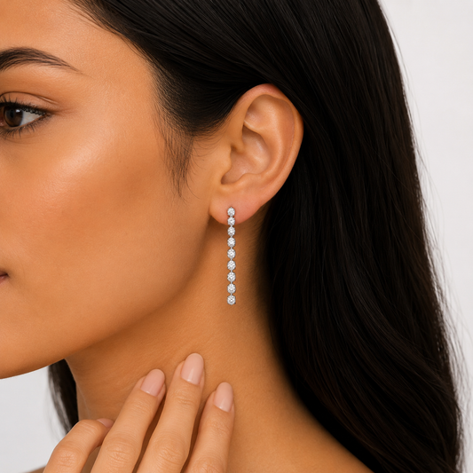 Éclat - Round Cut Lab Grown Diamond Drop Earrings ✧ 1.5 Carat