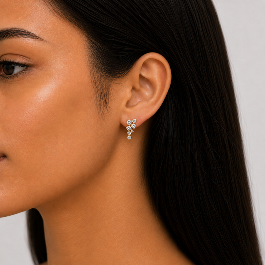 Fiorella - Round Cut Lab Grown Diamond Drop Earrings ✧ 0.8 Carat