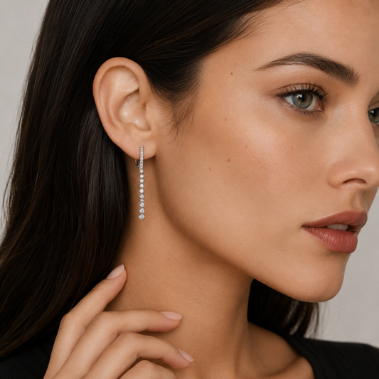 Aurelia - Round Cut Lab Grown Diamond Drop Earrings ✧ 1.25 Carat