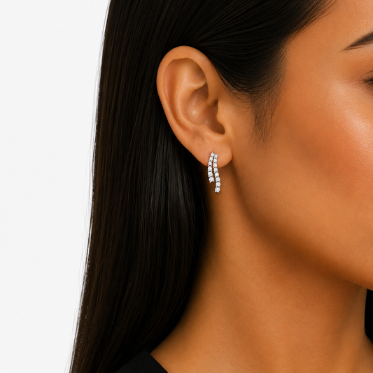 Celeste - Round Cut Lab Grown Diamond Drop Earrings ✧ 1.3 Carat