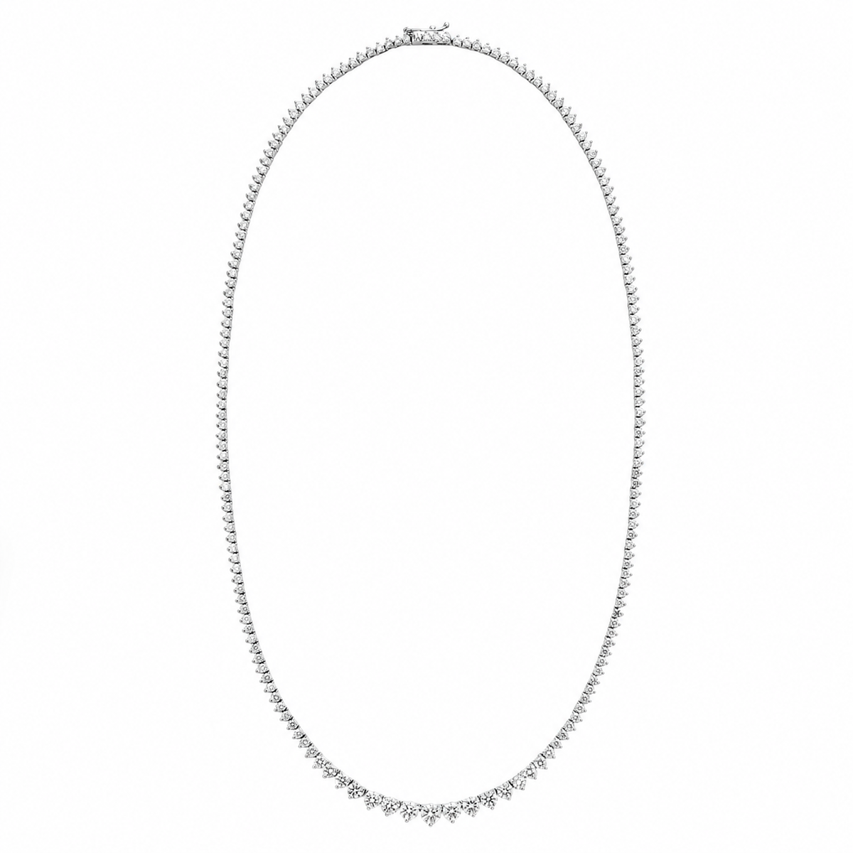 Graduated Tennis Necklace Round Cut Lab Grown Diamond ✧ 5 & 7 Carat