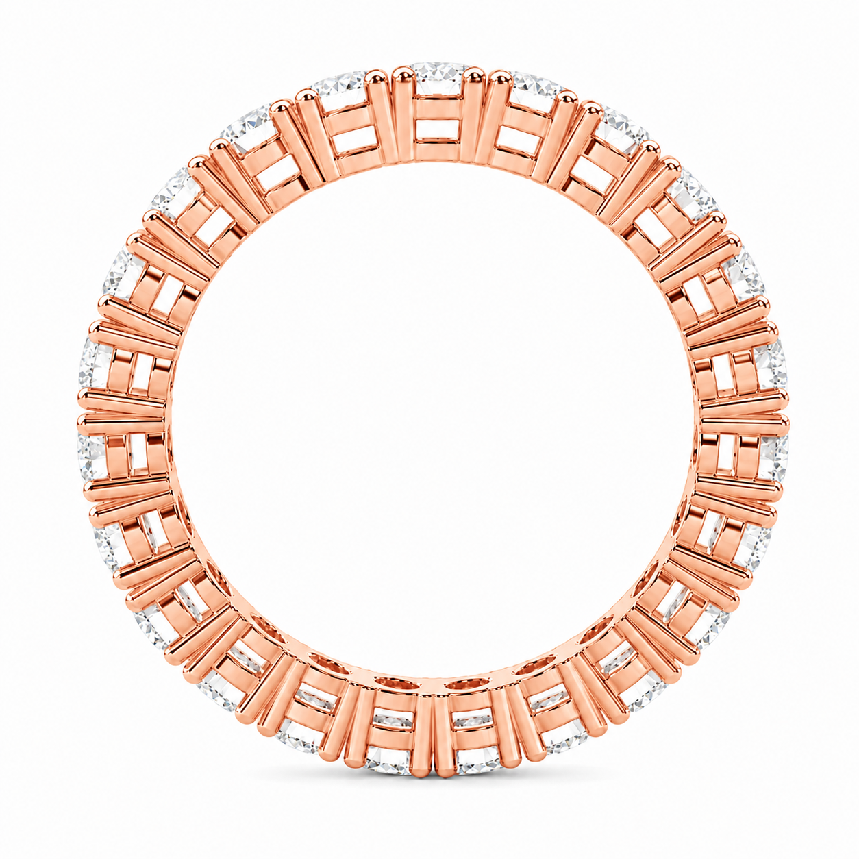 Full Eternity Ring With 4-Prong Setting Round Cut Lab Grown Diamonds ✧ 2 Carat