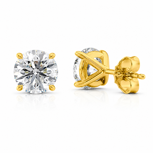 Round Cut Solitaire Lab Grown Diamond Earrings ✧ 1-4 Carat