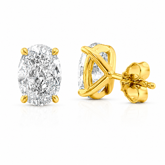 Oval Cut Solitaire Lab Grown Diamond Earrings ✧ 1-4 Carat
