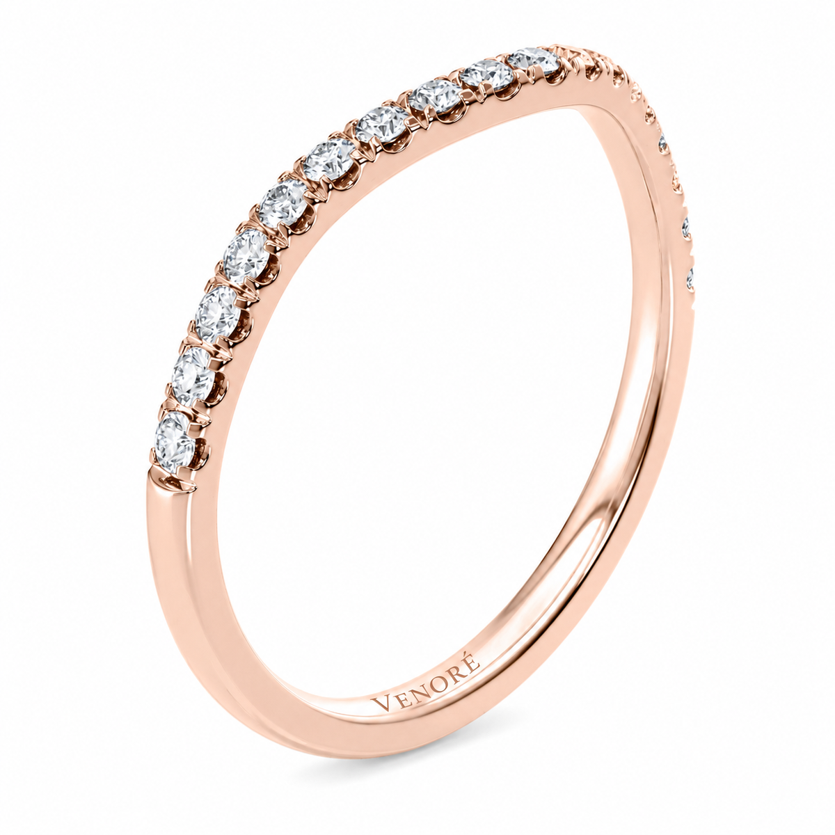 Half Eternity Curved Ring With Claw Prong Setting Round Cut Lab Grown Diamonds ✧ 0.5 Carat