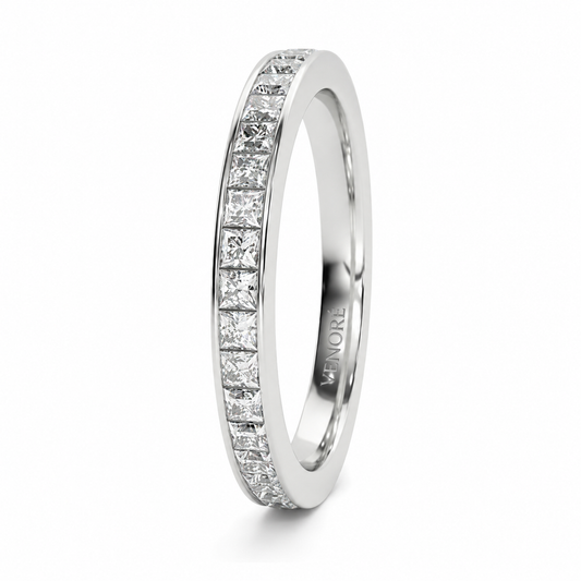 Full Eternity Ring With Channel Setting Princess Cut Lab Grown Diamonds ✧ 1 Carat
