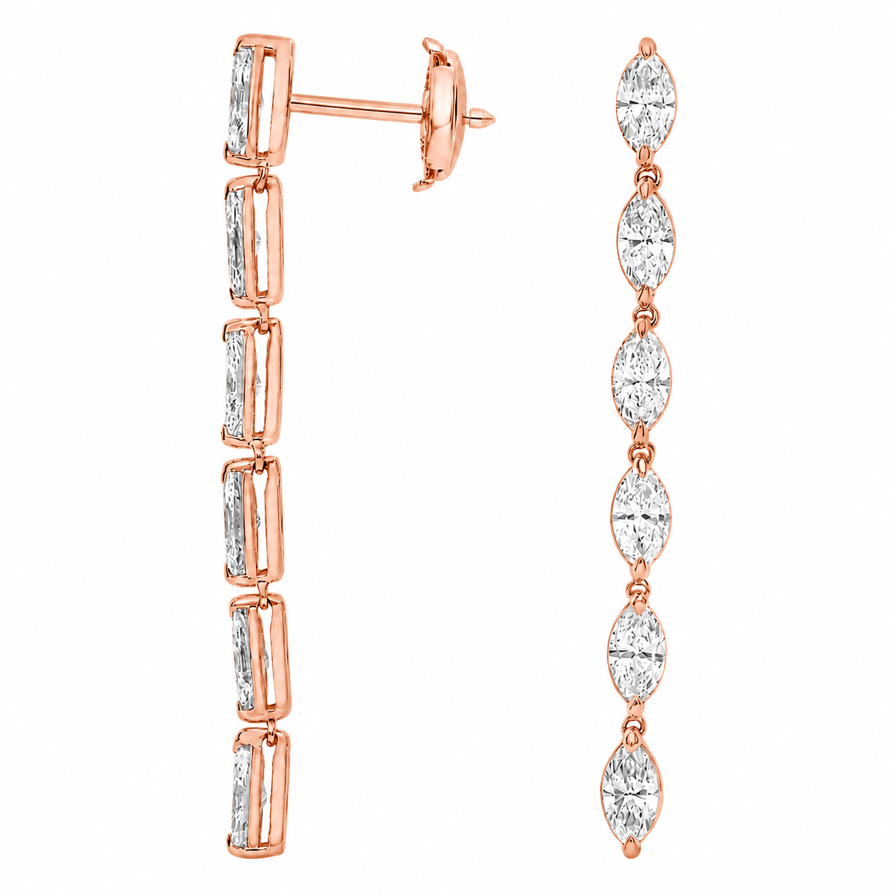 Lumière Marquise Cut Lab Grown Diamond Drop Earrings ✧ 2.5 Carat