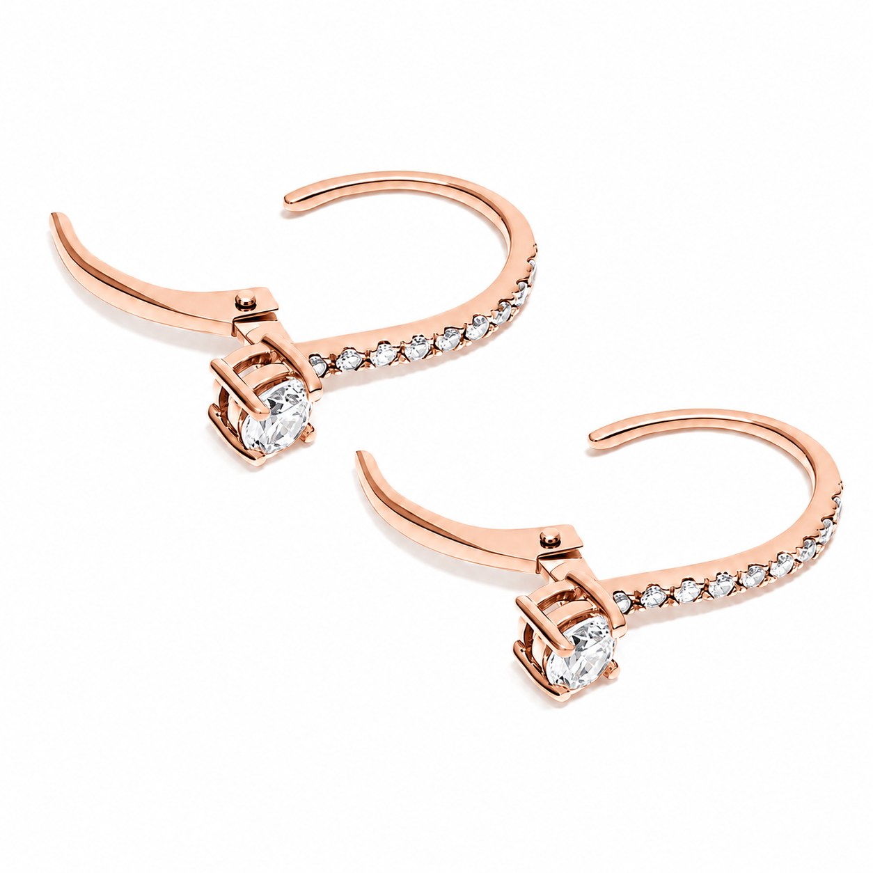 Vivienne Solitaire Round Cut Lab Grown Diamond Drop Earrings ✧ 2.2 Carat