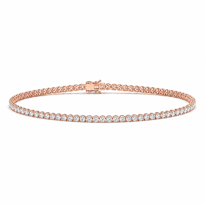 Round Tennis Bracelet Round Cut Lab Grown Diamond ✧ 1-5 Carat