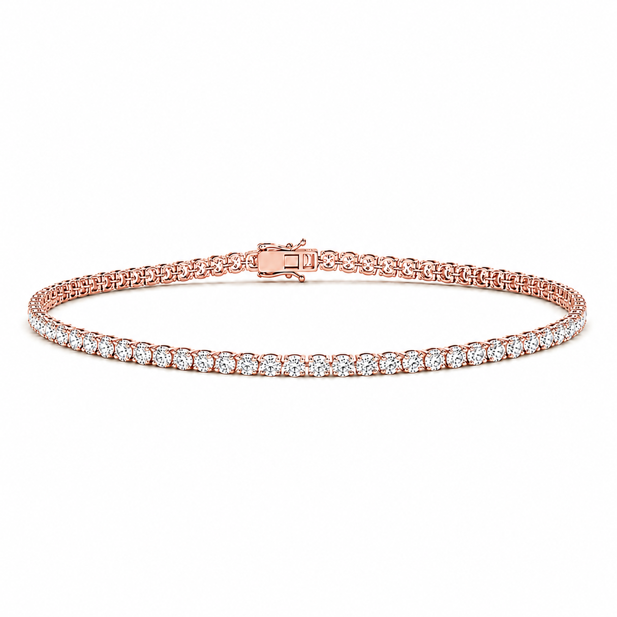 Round Tennis Bracelet Round Cut Lab Grown Diamond ✧ 1-5 Carat