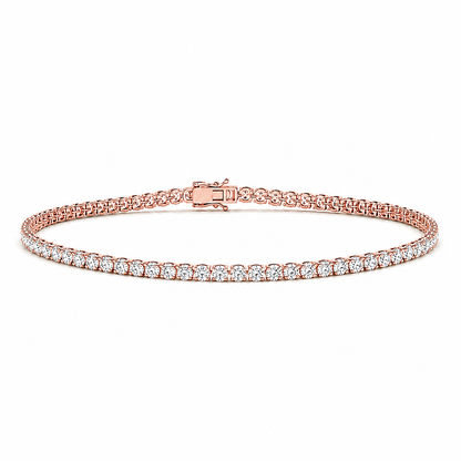 Round Tennis Bracelet Round Cut Lab Grown Diamond ✧ 1-5 Carat