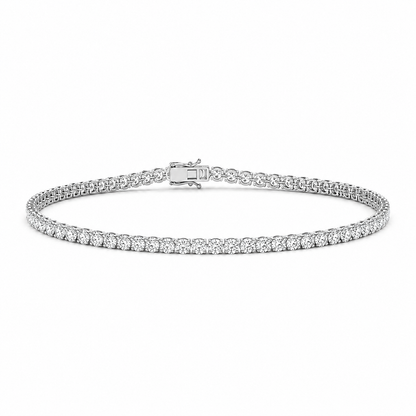 Round Tennis Bracelet Round Cut Lab Grown Diamond ✧ 1-5 Carat
