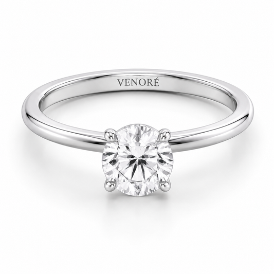 Round Cut Hidden Halo Lab Grown Diamond Ring ✧ 1-4 Carat
