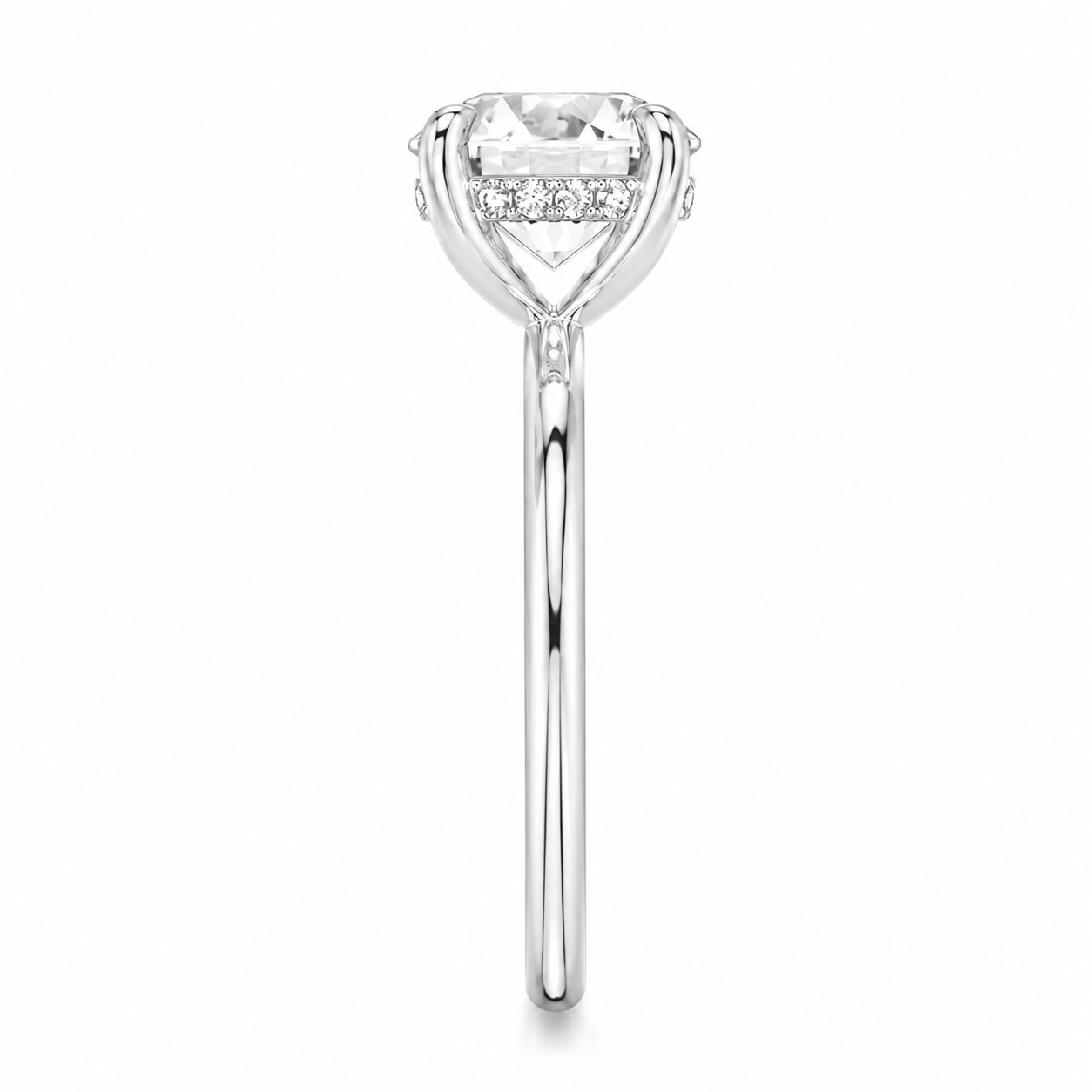 Round Cut Hidden Halo Lab Grown Diamond Ring ✧ 1-4 Carat