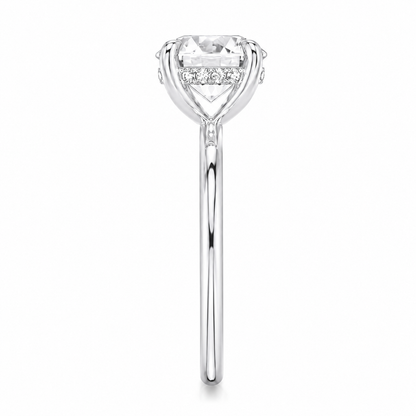 Round Cut Hidden Halo Lab Grown Diamond Ring ✧ 1-4 Carat