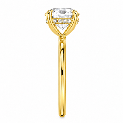 Round Cut Hidden Halo Lab Grown Diamond Ring ✧ 1-4 Carat