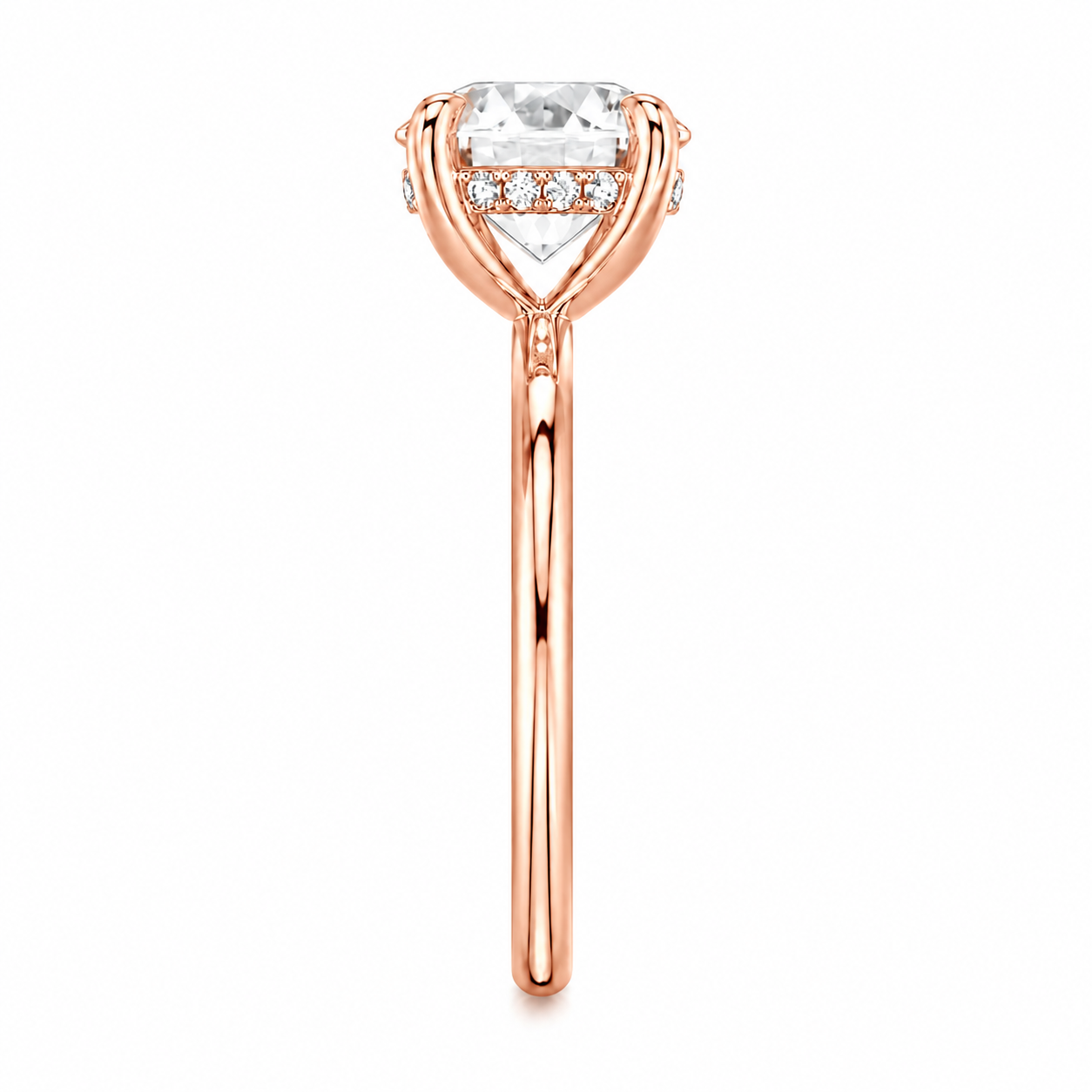 Round Cut Hidden Halo Lab Grown Diamond Ring ✧ 1-4 Carat