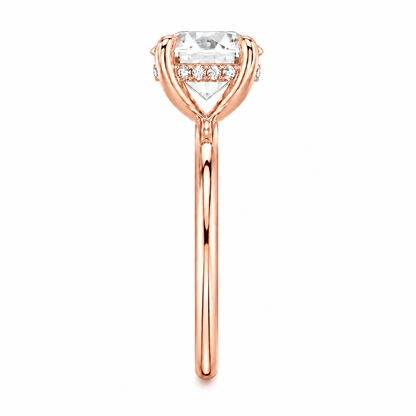 Round Cut Hidden Halo Lab Grown Diamond Ring ✧ 1-4 Carat