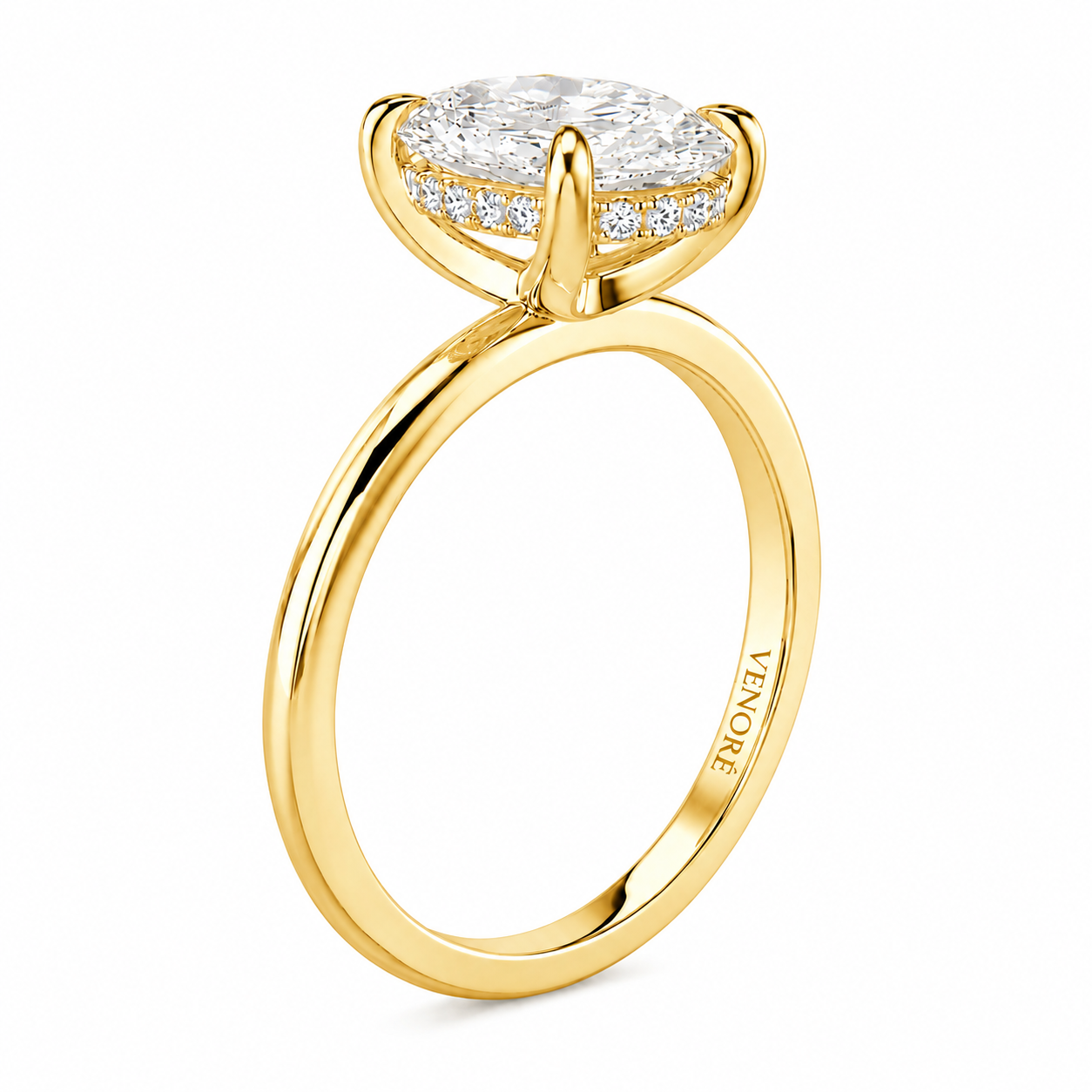 Oval Cut Hidden Halo Lab Grown Diamond Ring ✧ 1-4 Carat