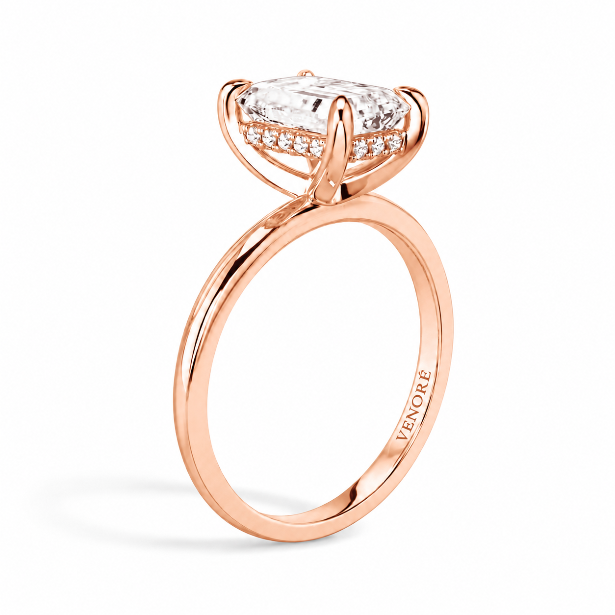 Emerald Cut Hidden Halo Lab Grown Diamond Ring ✧ 1-4 Carat