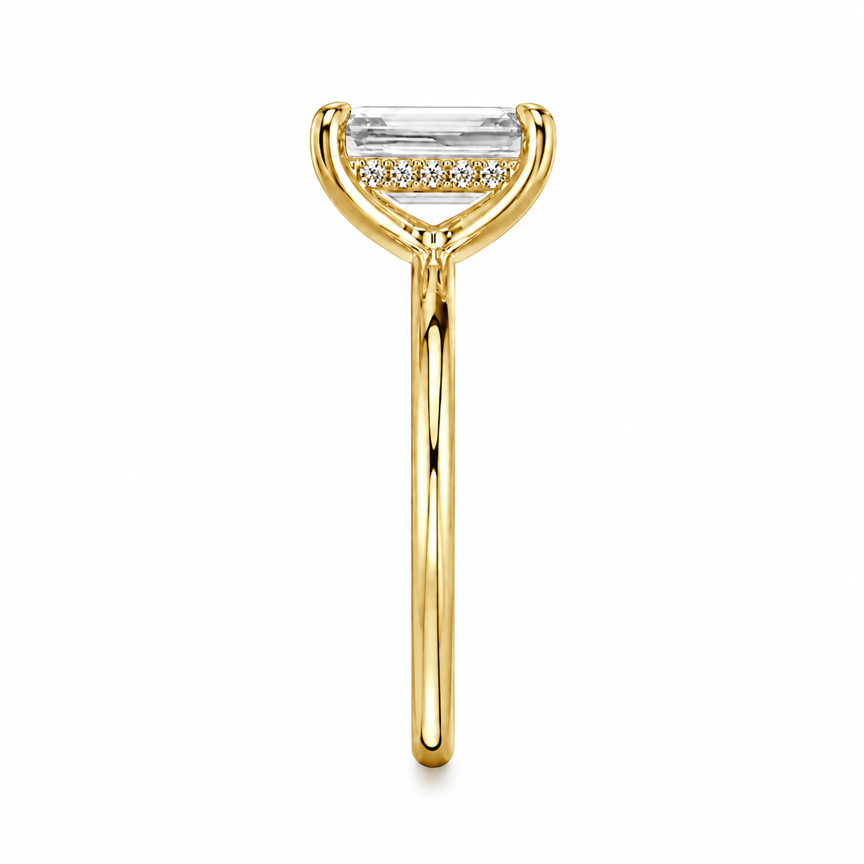 Emerald Cut Hidden Halo Lab Grown Diamond Ring ✧ 1-4 Carat