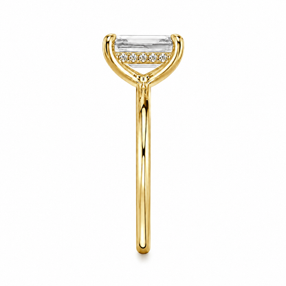 Radiant Cut Hidden Halo Lab Grown Diamond Ring ✧ 1-4 Carat