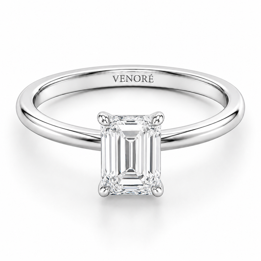 Emerald Cut Vield Halo Lab Grown Diamond Ring ✧ 1-4 Carat