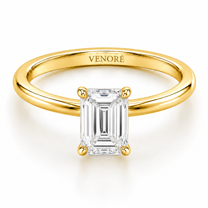 Emerald Cut Hidden Halo Lab Grown Diamond Ring ✧ 1-4 Carat