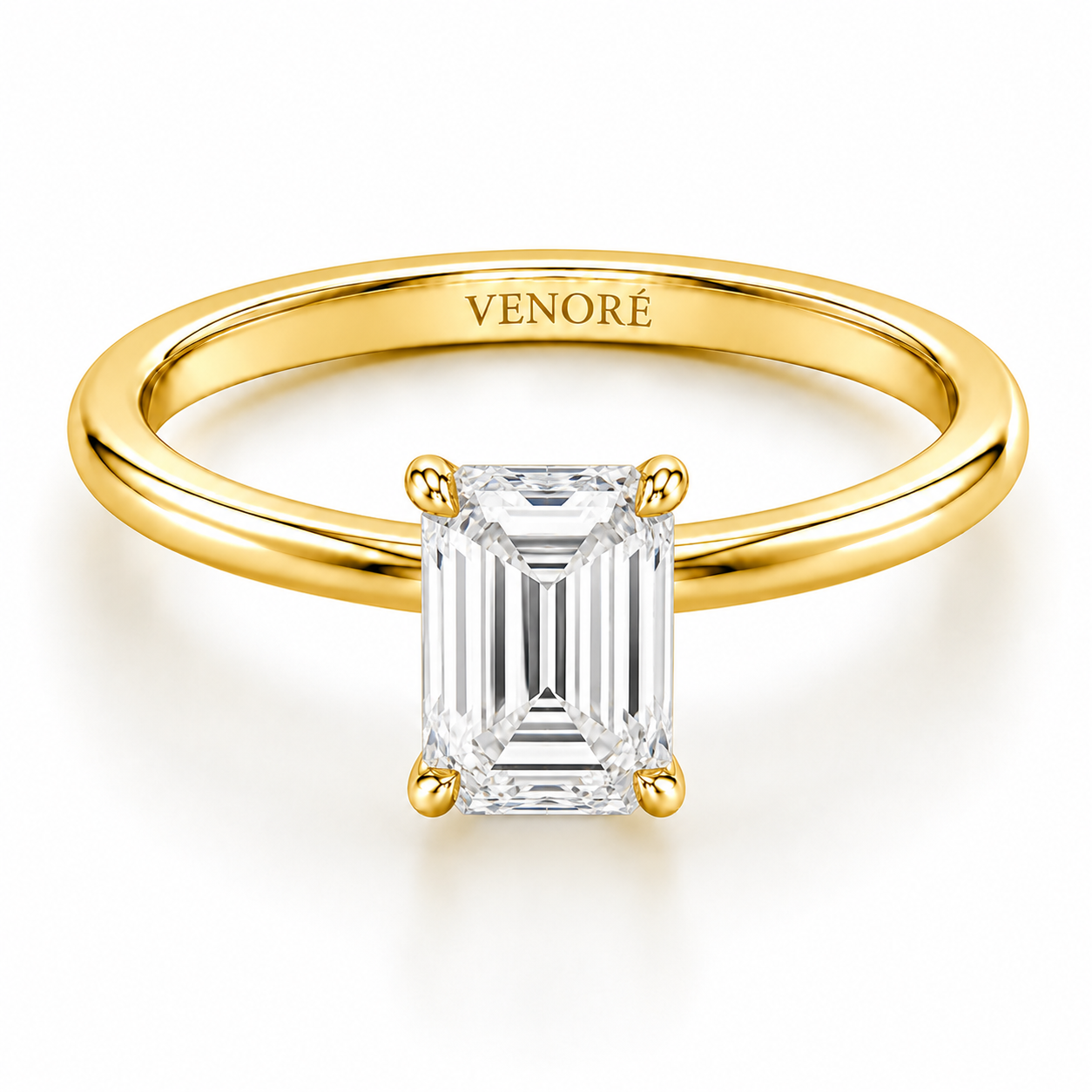 Emerald Cut Vield Halo Lab Grown Diamond Ring ✧ 1-4 Carat