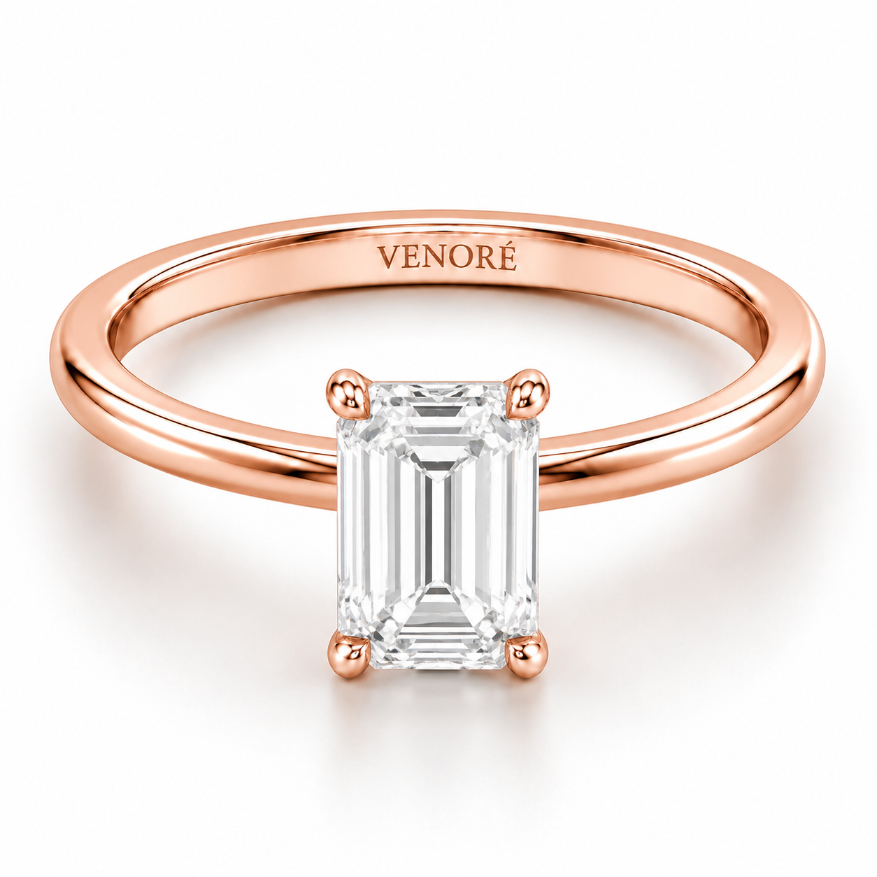 Emerald Cut Hidden Halo Lab Grown Diamond Ring ✧ 1-4 Carat