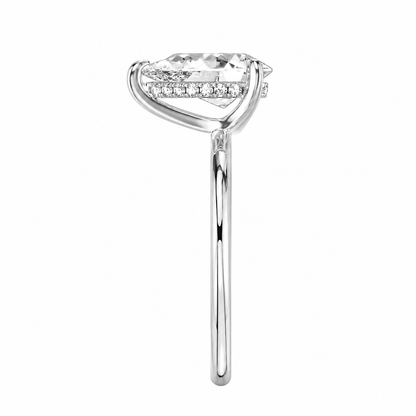 Pear Cut Hidden Halo Lab Grown Diamond Ring ✧ 1-4 Carat