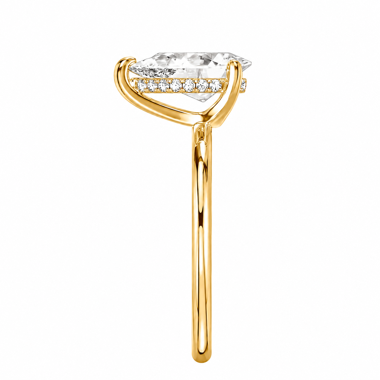 Pear Cut Hidden Halo Lab Grown Diamond Ring ✧ 1-4 Carat