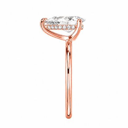 Pear Cut Hidden Halo Lab Grown Diamond Ring ✧ 1-4 Carat