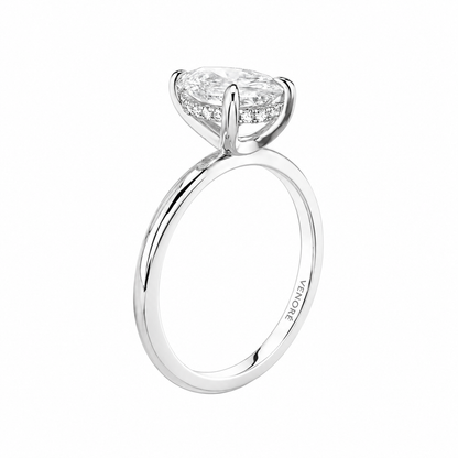Pear Cut Hidden Halo Lab Grown Diamond Ring ✧ 1-4 Carat