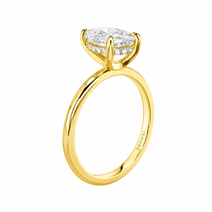 Pear Cut Hidden Halo Lab Grown Diamond Ring ✧ 1-4 Carat