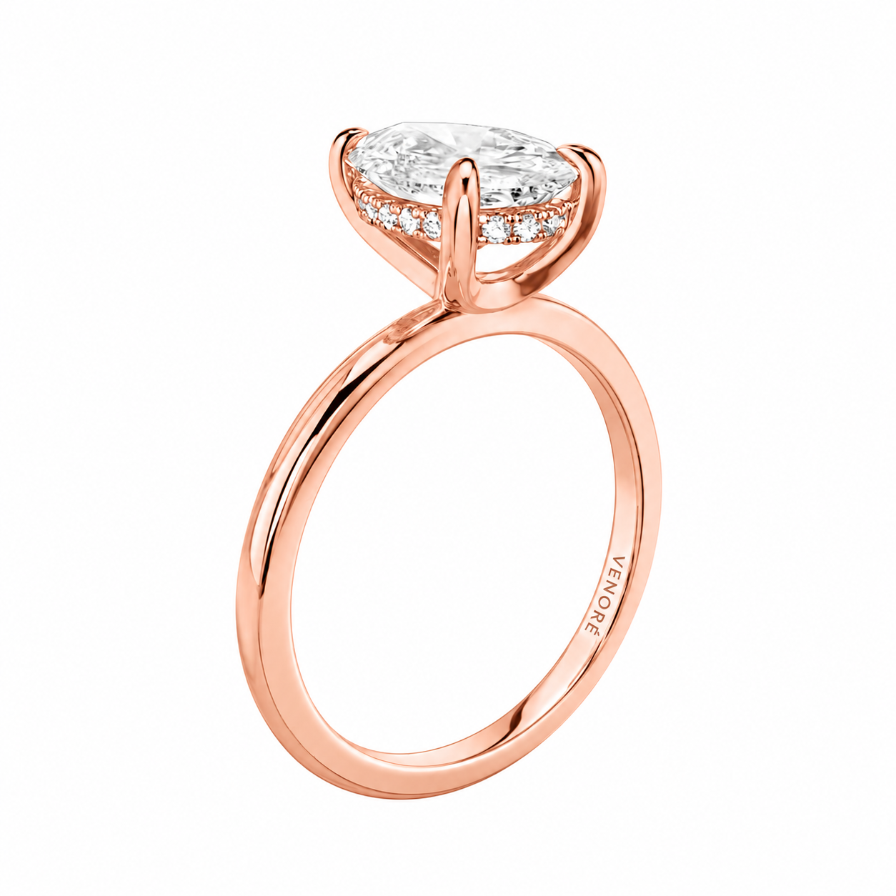 Pear Cut Hidden Halo Lab Grown Diamond Ring ✧ 1-4 Carat