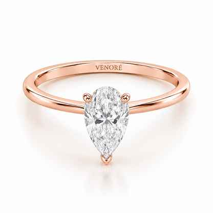 Pear Cut Hidden Halo Lab Grown Diamond Ring ✧ 1-4 Carat
