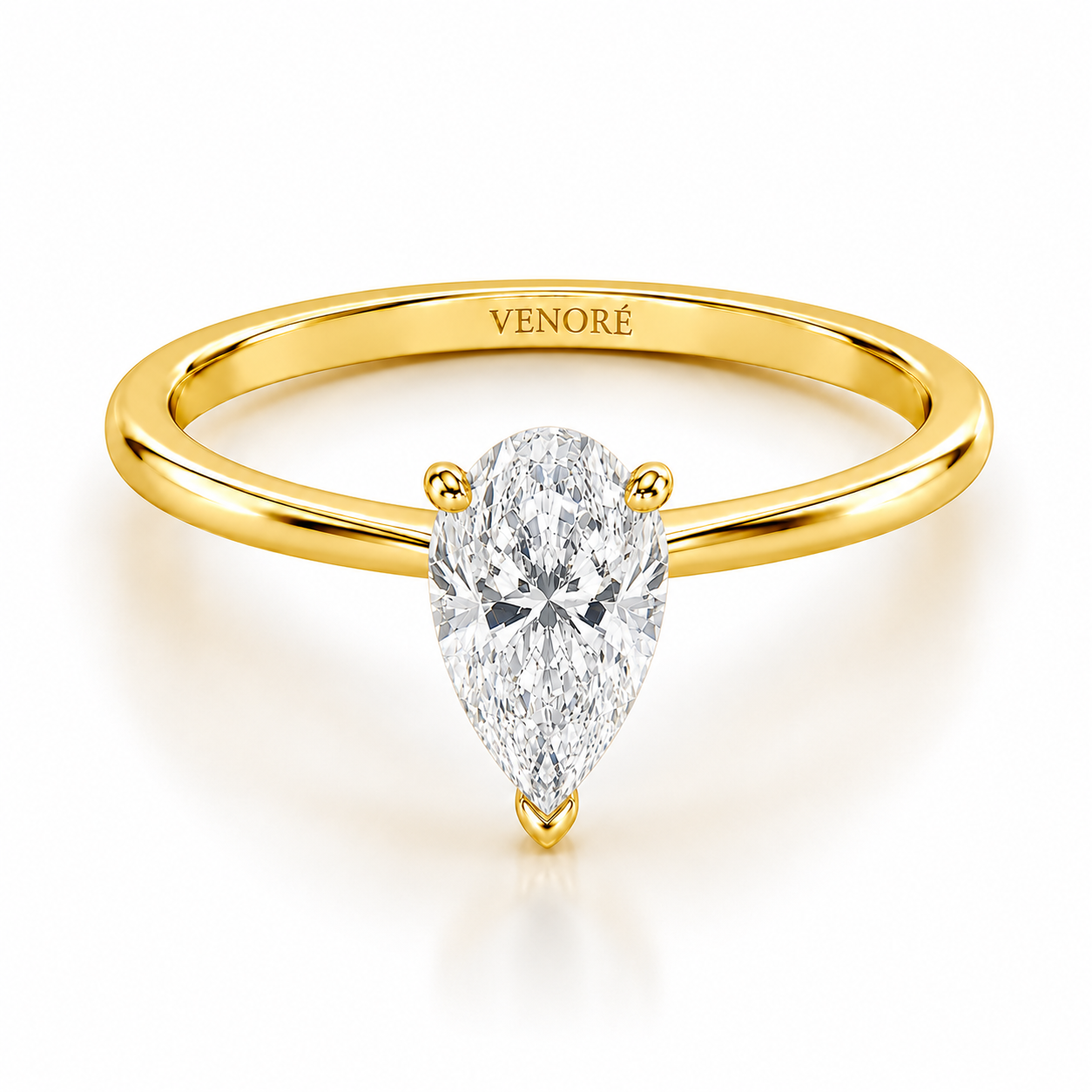 Pear Cut Hidden Halo Lab Grown Diamond Ring ✧ 1-4 Carat