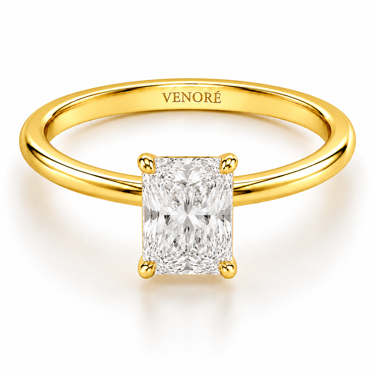 Radiant Cut Hidden Halo Lab Grown Diamond Ring ✧ 1-4 Carat