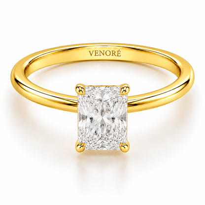 Radiant Cut Hidden Halo Lab Grown Diamond Ring ✧ 1-4 Carat