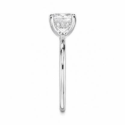 Cushion Cut Hidden Halo Lab Grown Diamond Ring ✧ 1-4 Carat