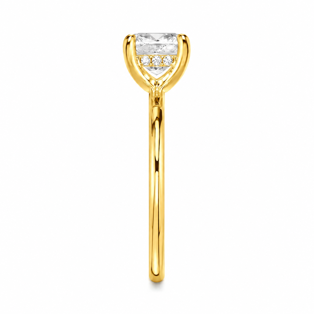 Cushion Cut Hidden Halo Lab Grown Diamond Ring ✧ 1-4 Carat