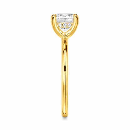 Cushion Cut Hidden Halo Lab Grown Diamond Ring ✧ 1-4 Carat