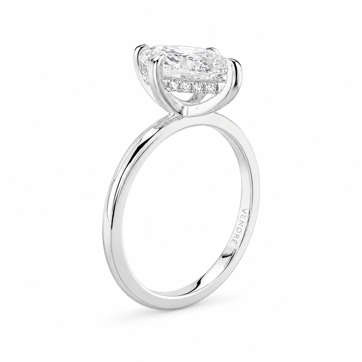 Marquise Cut Hidden Halo Lab Grown Diamond Ring ✧ 1-4 Carat