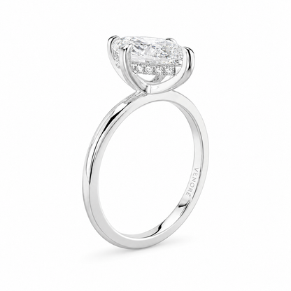 Marquise Cut Hidden Halo Lab Grown Diamond Ring ✧ 1-4 Carat